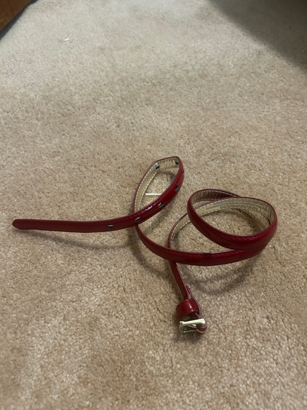 Red Slim Women's Pleather Belt - Classic Skinny Style